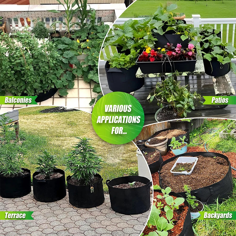 Macetas de Cultivo No Tejidas con 6+1 Compartimentos, Suministros de Jardinería, Macetas de Jardín para Exteriores, Contenedor para Flores y Vegetales, Saco para Semillas