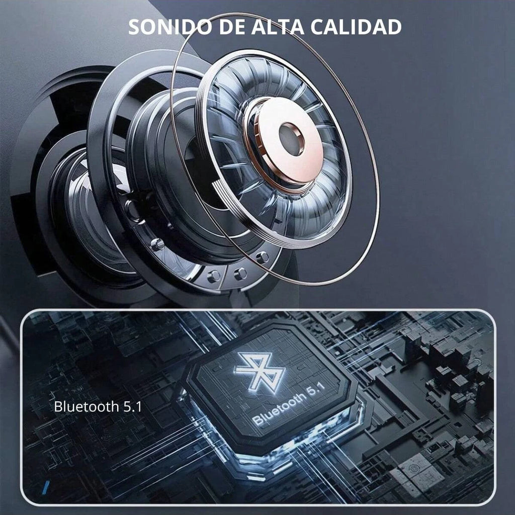 E7S Auriculares inalámbricos Bluetooth con diseño tecnológico, pantalla de alimentación con micrófono con cancelación de ruido, auriculares para coche, trabajar, deportes, entrenamiento, correr