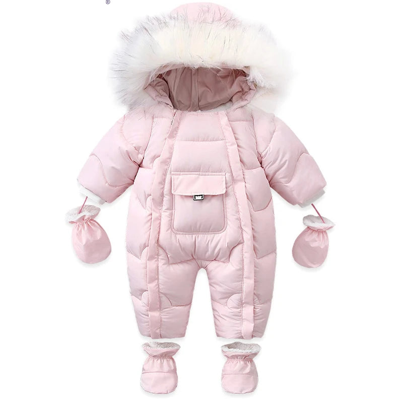 Ircomll, ropa de bebé de alta calidad, monos para niños, invierno con capucha y piel, pelele cálido para niños, mono, ropa para niños pequeños