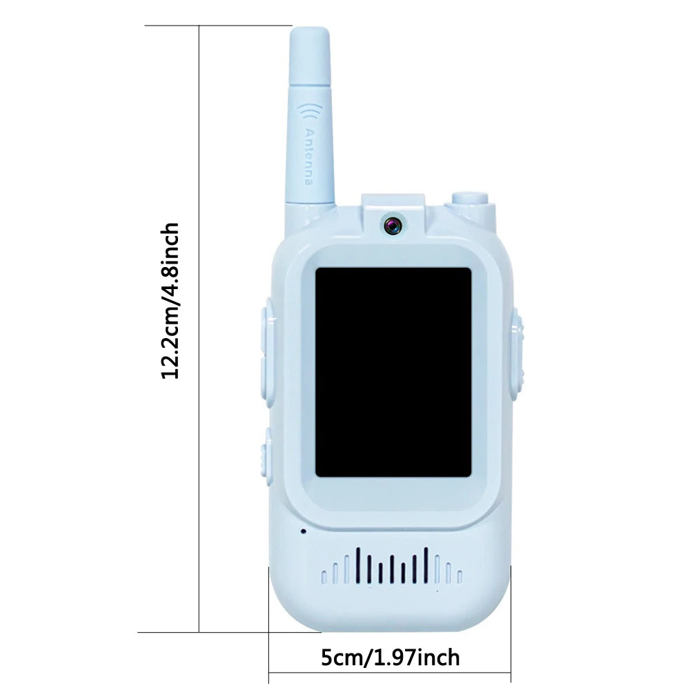 Video Walkie Talkie para niños, paquete de 2 juguetes recargables para interiores y exteriores, para acampar, viajar, regalos de cumpleaños