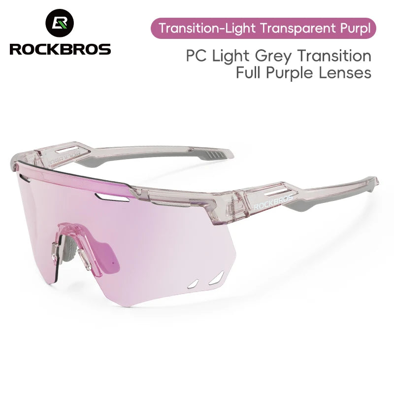 ROCKBROS-gafas de sol polarizadas y fotocromáticas para ciclismo, lentes deportivas para bicicleta de montaña y carretera, protección UV400