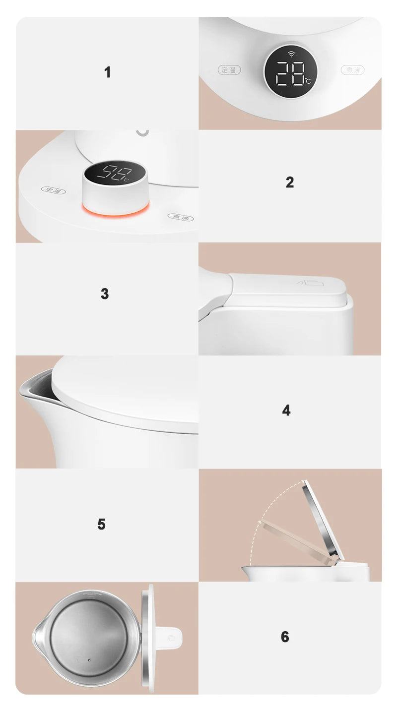 NUEVO Hervidor Inteligente MIJIA 2 Pro, Hervidor Eléctrico, Electrodomésticos de Cocina, Pantalla LED, Temperatura Constante Inteligente 24H, Samovar -220V, CN