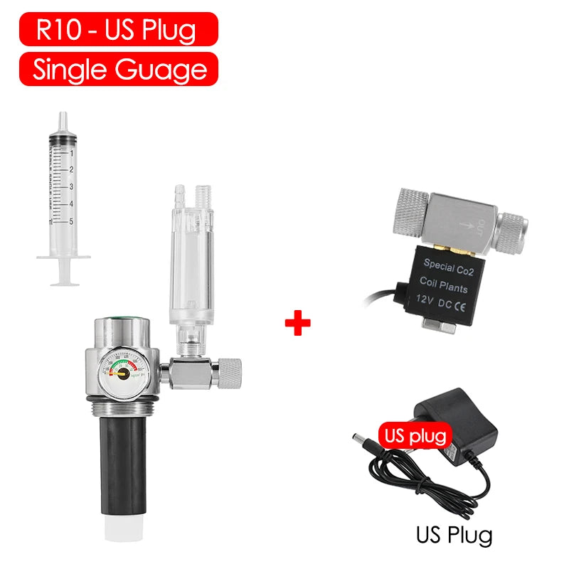 Generador de CO2 para acuario, botella de acero inoxidable de alta presión, cilindro de Gas, accesorios para acuario, 2L/1L
