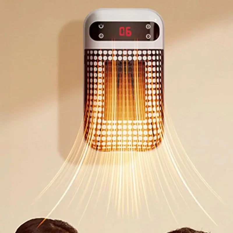 Calentador de Pared Enchufable, Calentador Eléctrico Portátil para el Hogar, Pequeños Ventiladores de Calefacción para Baño, Calentador Doméstico con Control Remoto