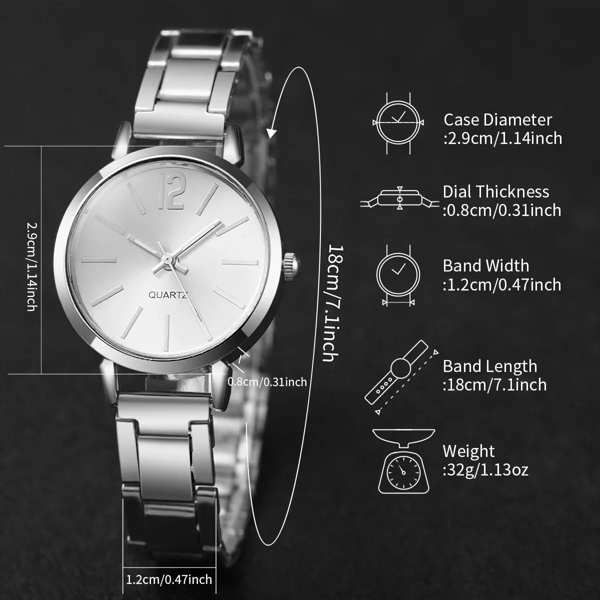 Reloj de lujo para Mujer, esfera redonda Simple, pulsera de oro de moda inoxidable, Reloj de pulsera de cuarzo, relojes para estudiantes y Mujer