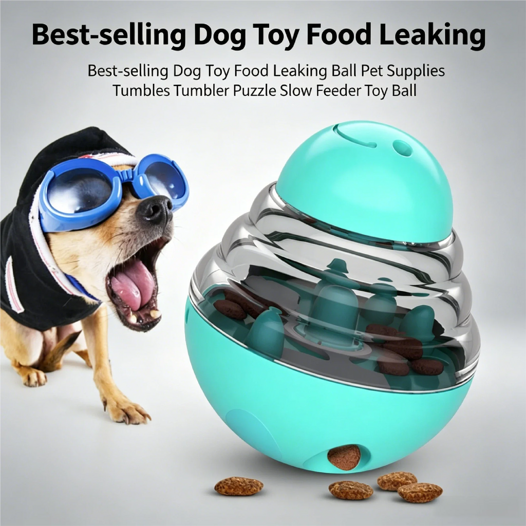 Juguete Dispensador de Comida para Perros, Tipo Rompecabezas, con Bola Antiderrames, Alimentador Lento
