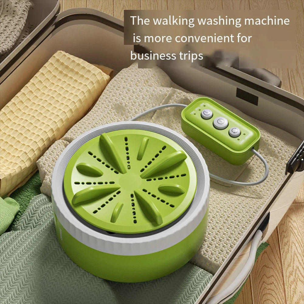 Mini lavadora portátil con control remoto para el hogar, máquina de lavado con USB, giratorio, Turbo Fruit, ultrasónico, para ropa, cocina, viaje