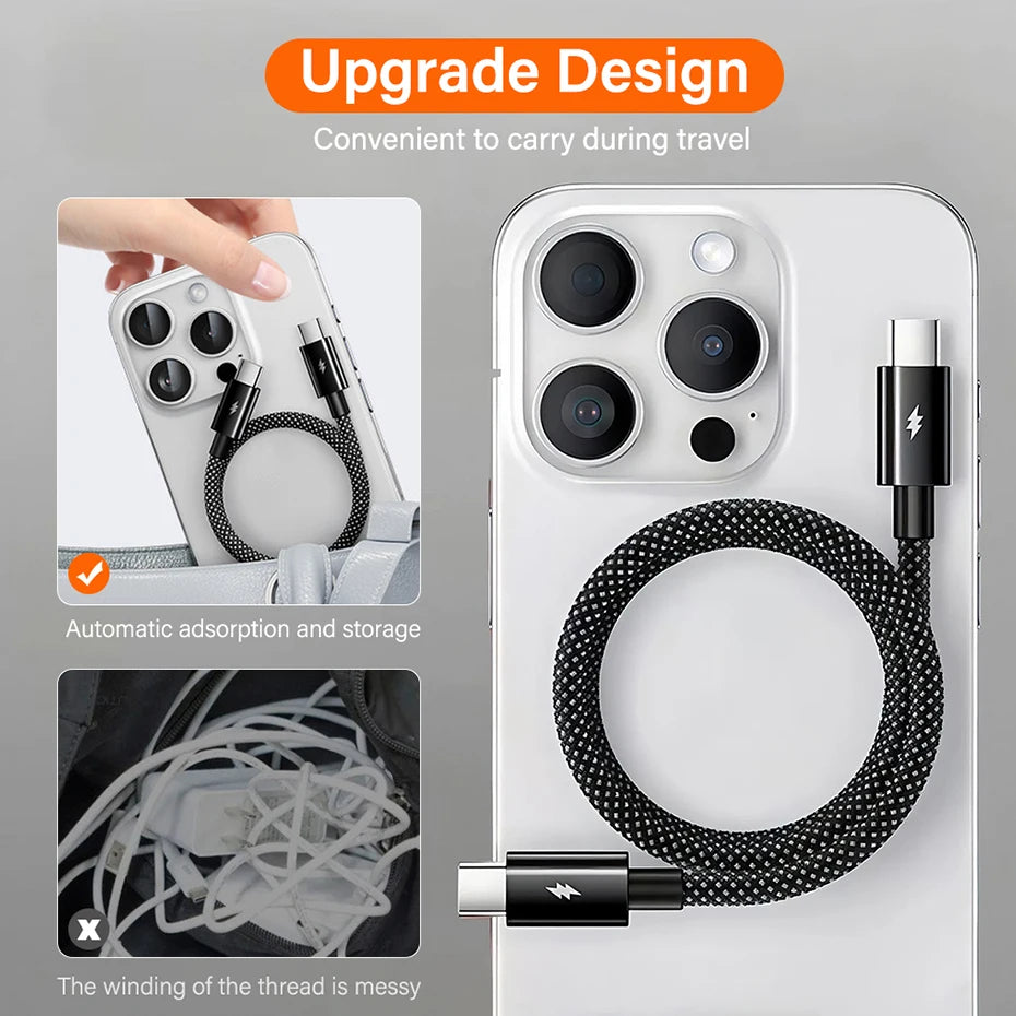 Cable USB tipo A/C a C de 100W/60W para iPhone Samsung Oneplus Xiaomi mi Redmi USBC carga rápida 1M 2M Cable cargador de datos de largo 1/2 M