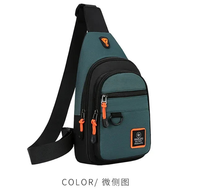 Riñoneras informales con estilo para hombre, bolso de pecho para hombre, bolso de pecho a la moda, bolso de hombro tipo bandolera de tela Oxford ligero