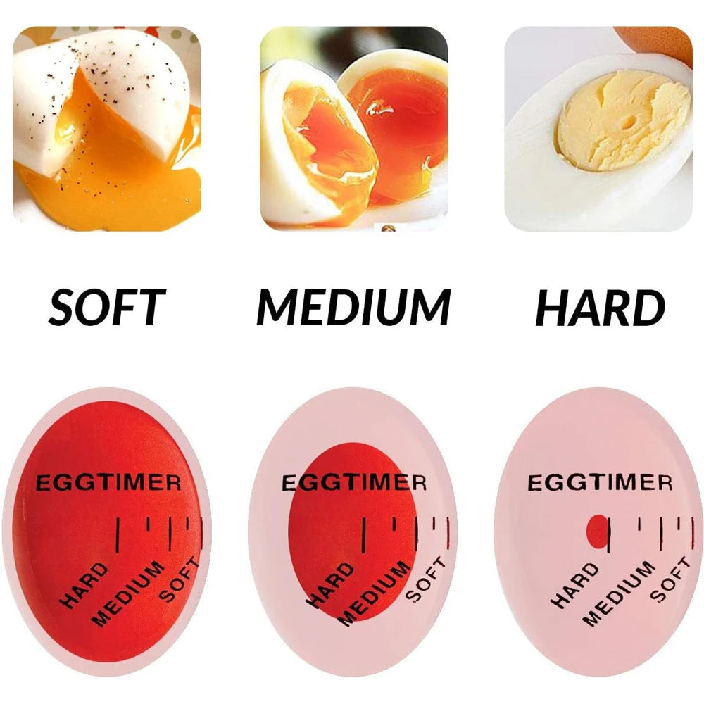 Temporizador de huevos, indicador que cambia de Color, huevos hervidos suaves, medianos y duros, sensibles al calor, seguro, duradero, ayuda de cocina, regalo para uso doméstico