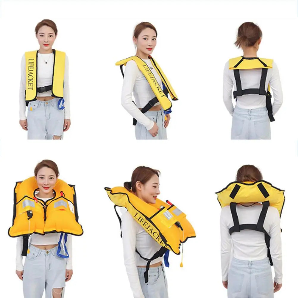 Chaleco salvavidas inflable para adultos, chaqueta de supervivencia para natación, pesca profesional, traje de baño inflable Manual, deportes acuáticos, 1 unidad