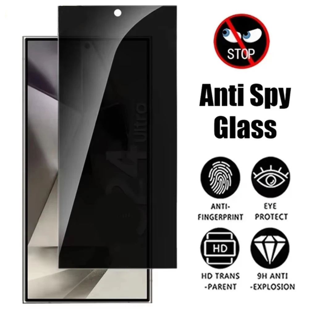Protector de Pantalla de Privacidad de Cobertura Total para Samsung Galaxy S21 FE S22 S23 Plus S24 S25 Ultra, Cristal para Samsung A17 A07 A56 A55 A36 A26