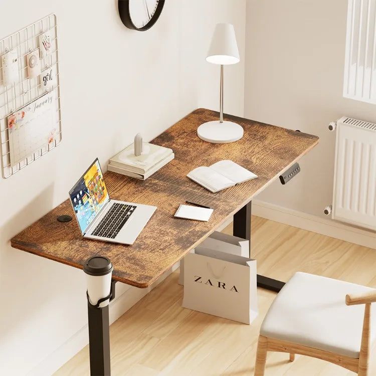 Escritorios de ordenador ajustables en altura, mesa de ordenador de pie, estación de trabajo de elevación moderna, gancho para auriculares, escritorio para juegos, escritorios de oficina en casa