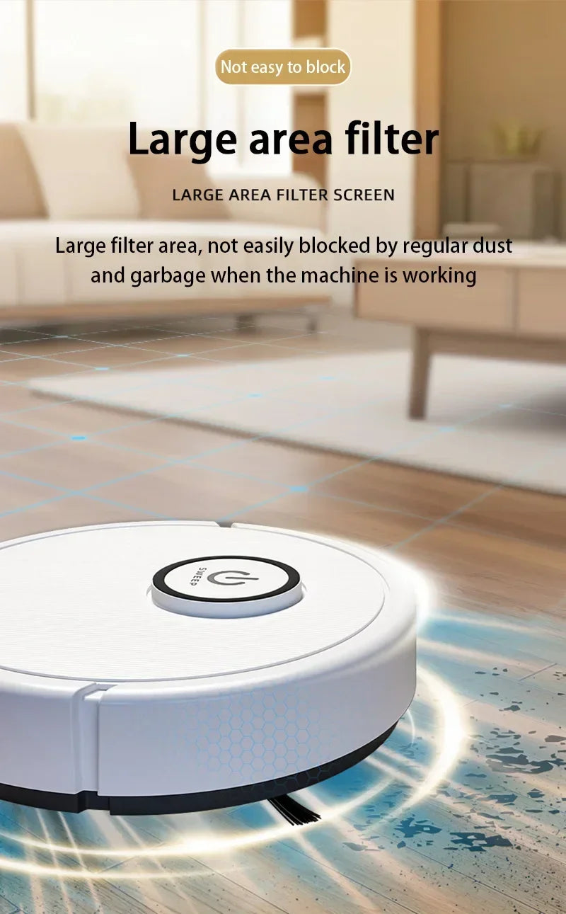 Robot Aspirador Inteligente 3 en 1, 6000Pa de Succión Potente, Función de Barrido y Fregado, Carga USB, Navegación Láser, para Pelo de Mascotas y Pisos Duros, Novedad 2026
