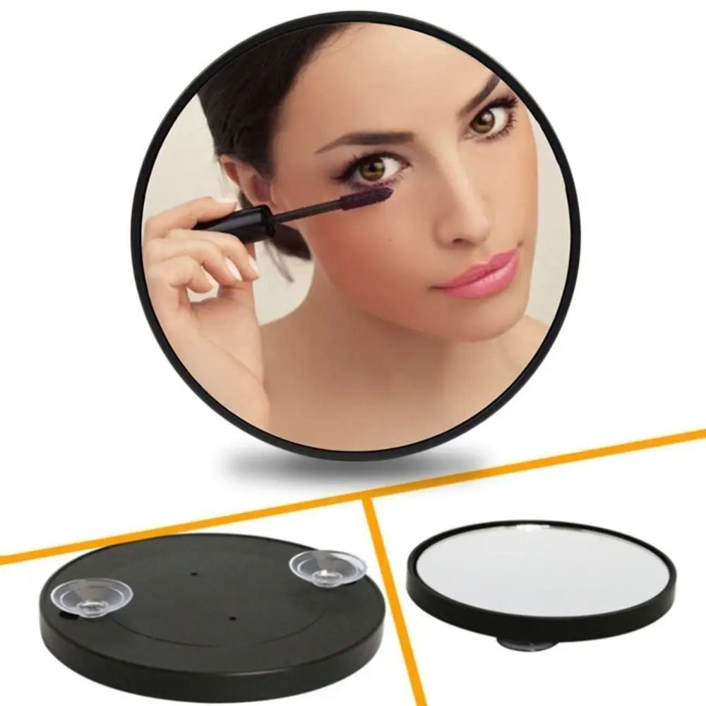 Espejo redondo para maquillaje, herramienta portátil de aumento HD de 10/20/30x, con dos ventosas de plástico, amplifica los poros y elimina el acné