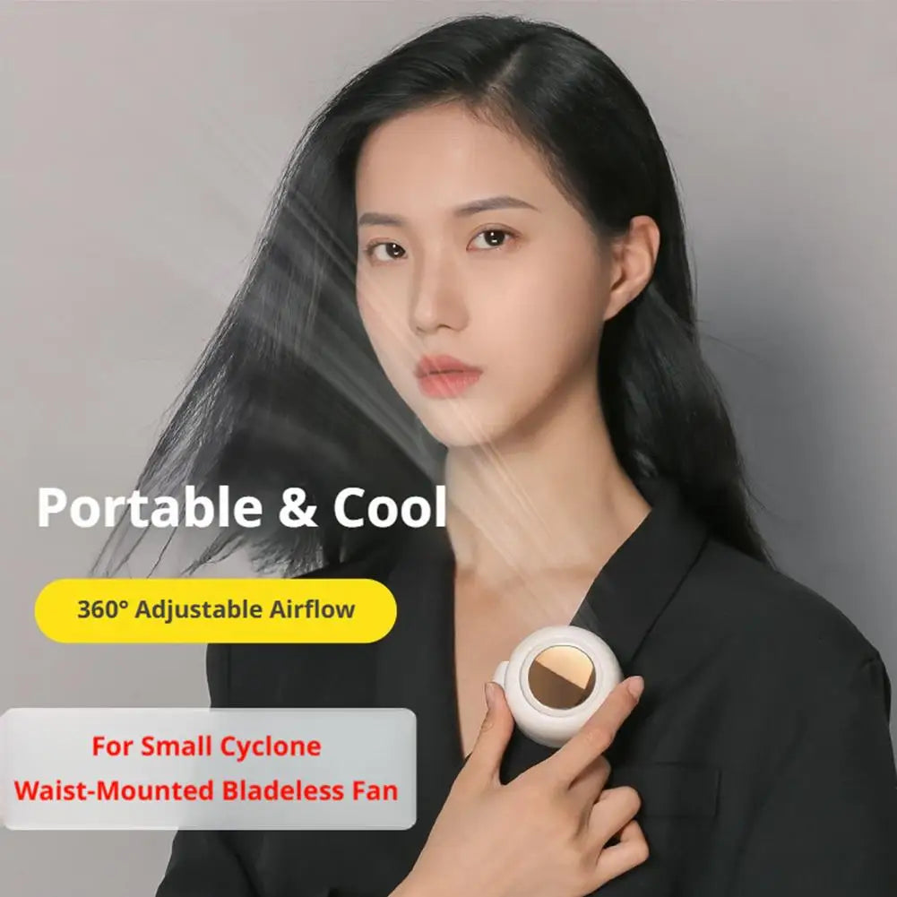Mini ventilador con clip para colgar en la cintura y el cuello, ventilador eléctrico de refrigeración por aire, ventilador USB sin aspas para acampar al aire libre, accesorios de pesca