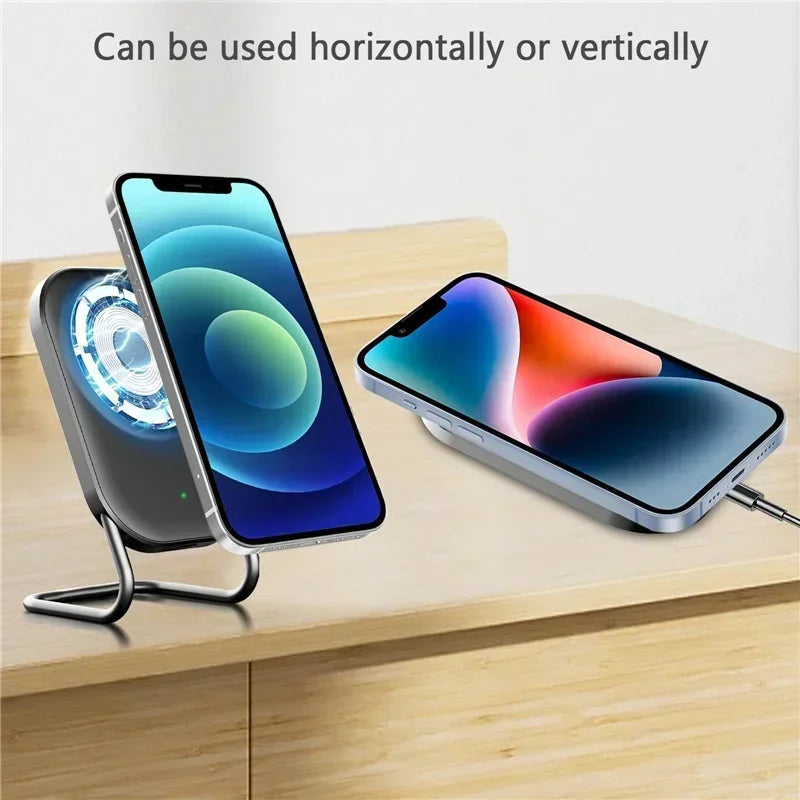 Cargador Inalámbrico Magnético, Soporte de Escritorio Ajustable y Desmontable, Estación de Carga Rápida Compatible con iPhone 17, 16, 15, 14, 13 Series