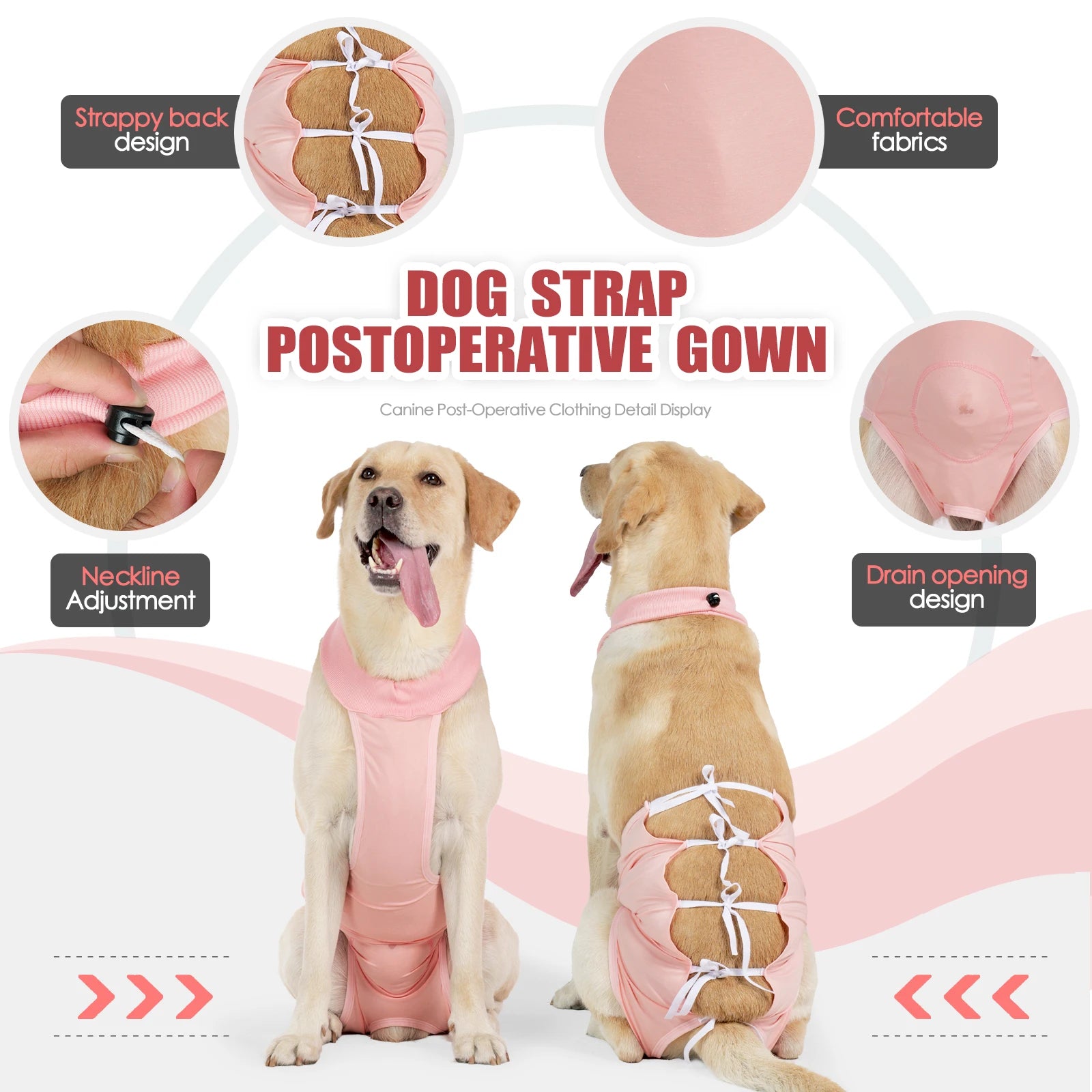 Traje de recuperación de cirugía para mascotas, mono transpirable para perros, traje quirúrgico alternativo con cuello electrónico y cono después de desgaste desgastado/neutrado