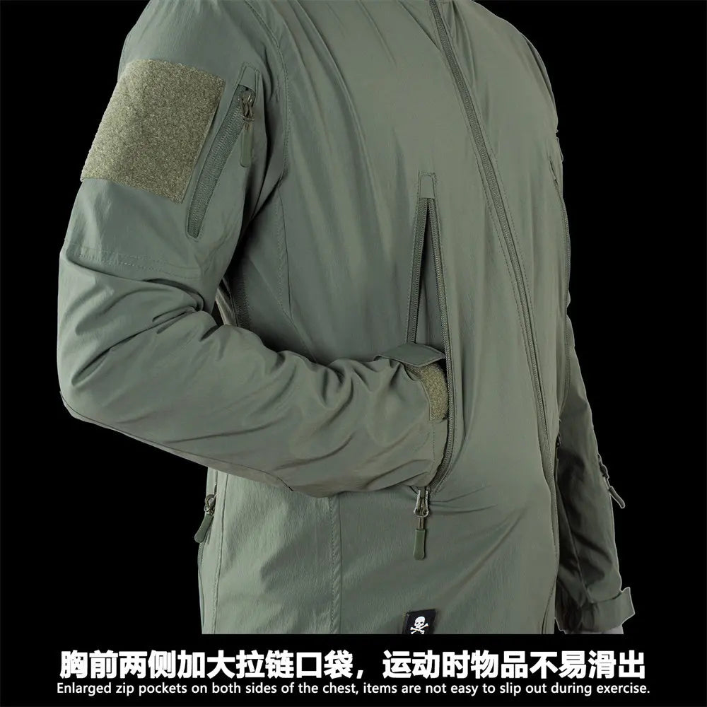 Chaqueta táctica delgada de nylon para exteriores, modelo Tr RG Light Cavalry, impermeable, con capucha, tipo softshell, para asalto.