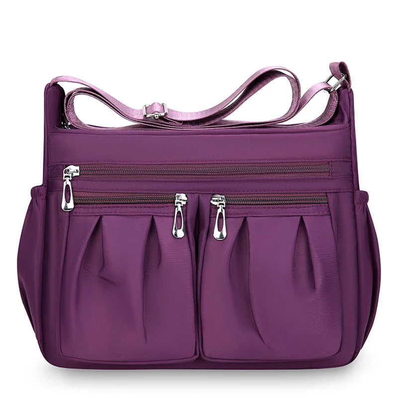 Bolso cruzado de nailon para mujer, bolso de hombro de gran capacidad, bolso femenino con múltiples bolsillos, bolso de compras de viaje para mujer, bolso de ocio