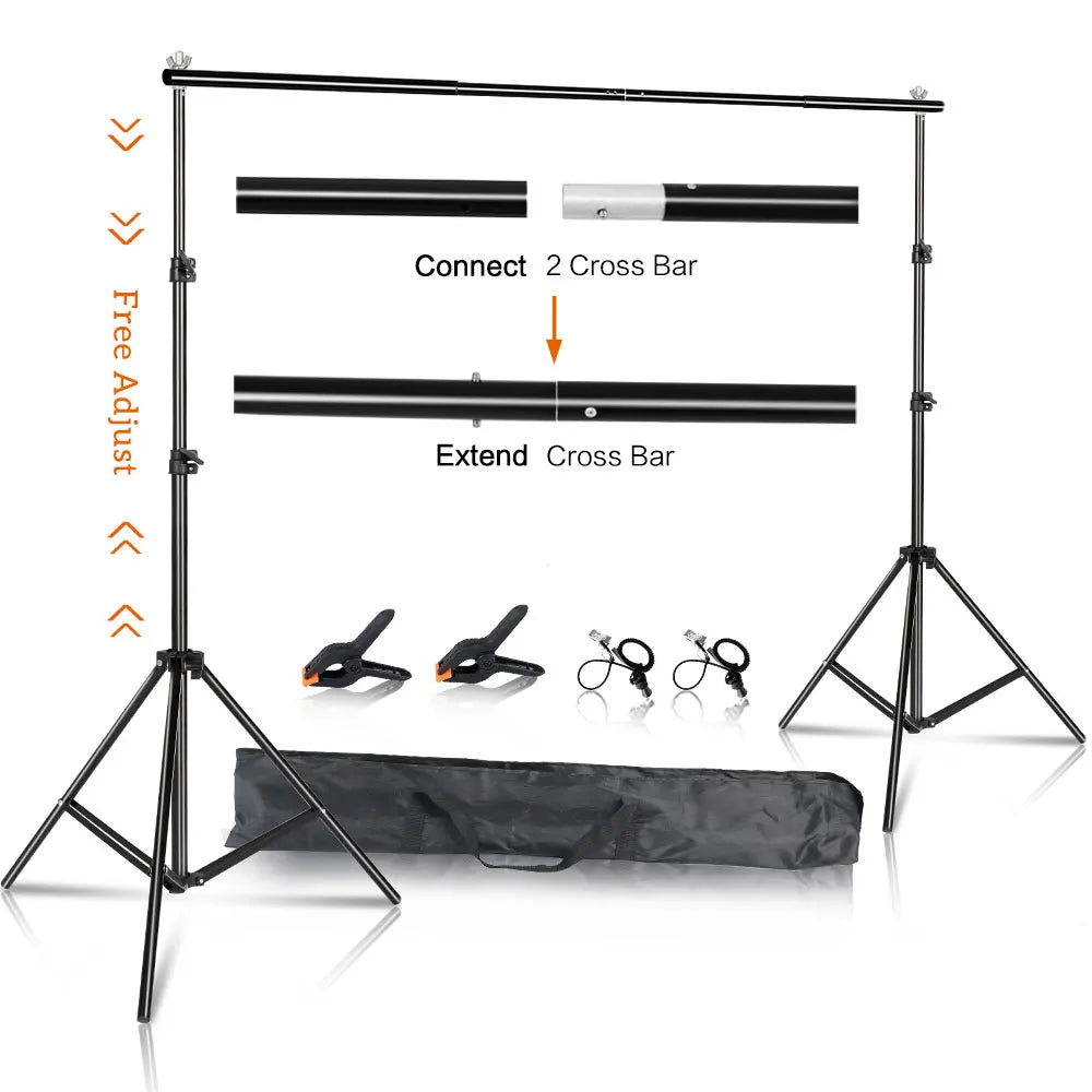Soporte para Fondo Fotográfico SH, Sistema de Marco para Lienzo, con Estuche de Transporte, para Fotografía y Video en Estudio