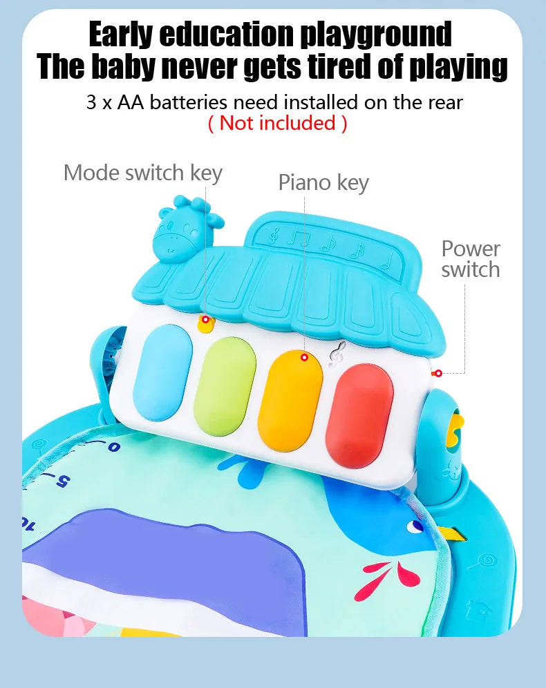 Soporte de Fitness para bebé, juego de música, juguetes de actividades de gimnasio, manta para gatear de Piano para recién nacido, almohadilla de juego de Pedal, regalos de educación temprana de 0 a 36 meses