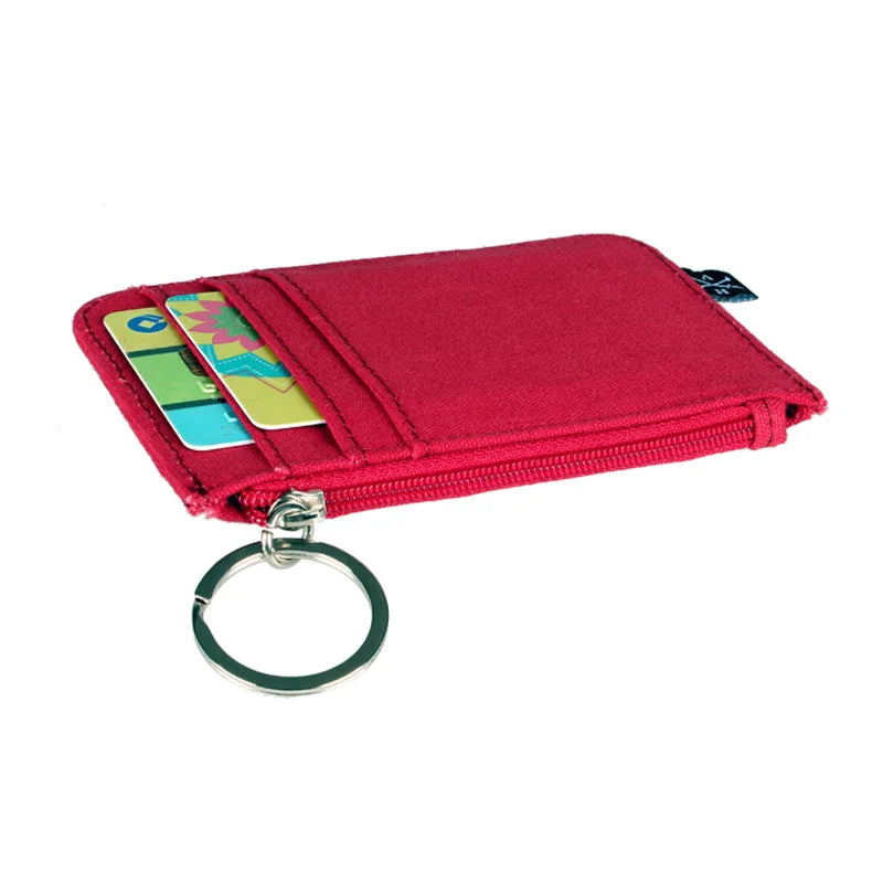 Monedero para mujer, cartera delgada minimalista para hombre, tarjetero, monedero de lona 4642
