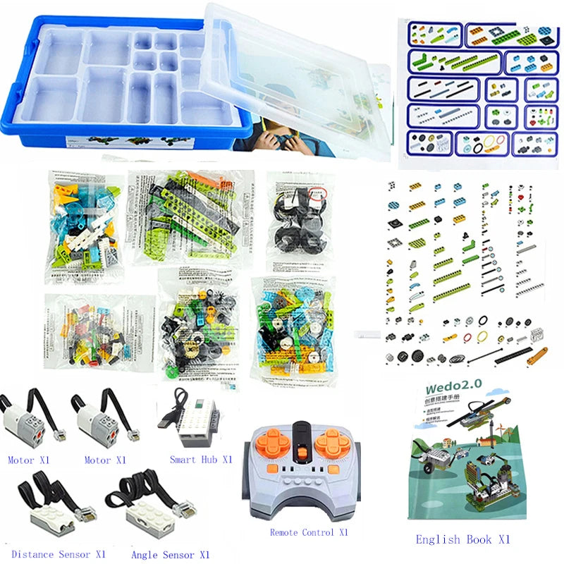 WeDo 2,0 Core Set Scratch 3,0 RC robótica escuela vapor Kit de bloques de construcción educativos Compatible Legoeds 45300 ladrillos juguetes regalos