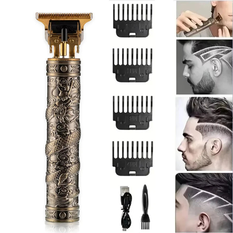 Afeitadora masculina eléctrica - resistente al agua, cableada, seca / húmeda, incluyendo múltiples accesorios y cepillos de limpieza, mini afeitadora portátil, adecuada para peluqueros novatos o profesionales