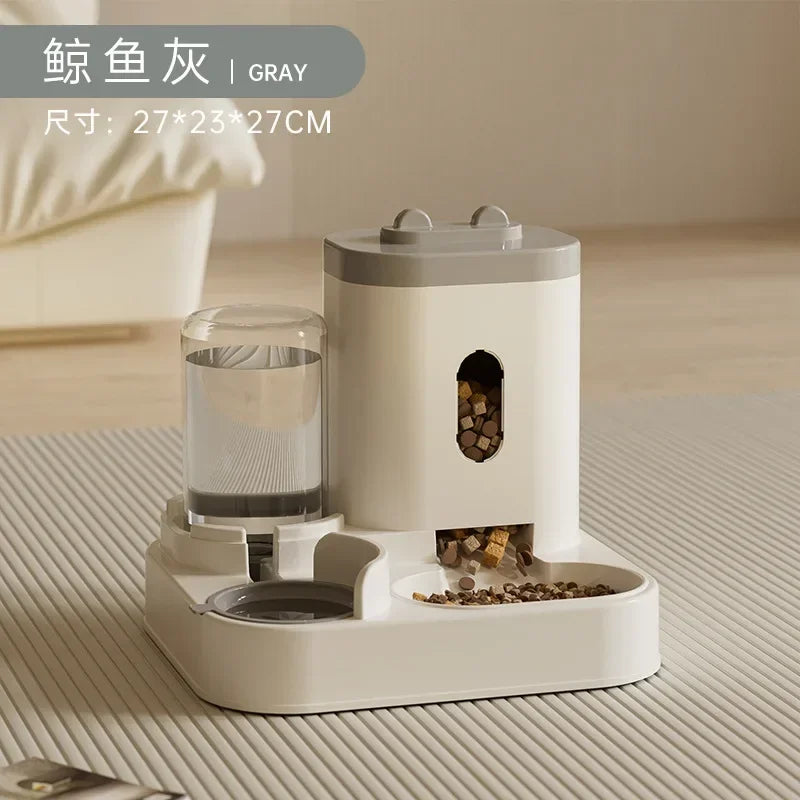 Alimentador automático, cuenco de comida para perros y gatos con fuente de agua, dispensador de almacenamiento de alimentos para mascotas de gran capacidad, contenedor, accesorios para cachorros y mascotas