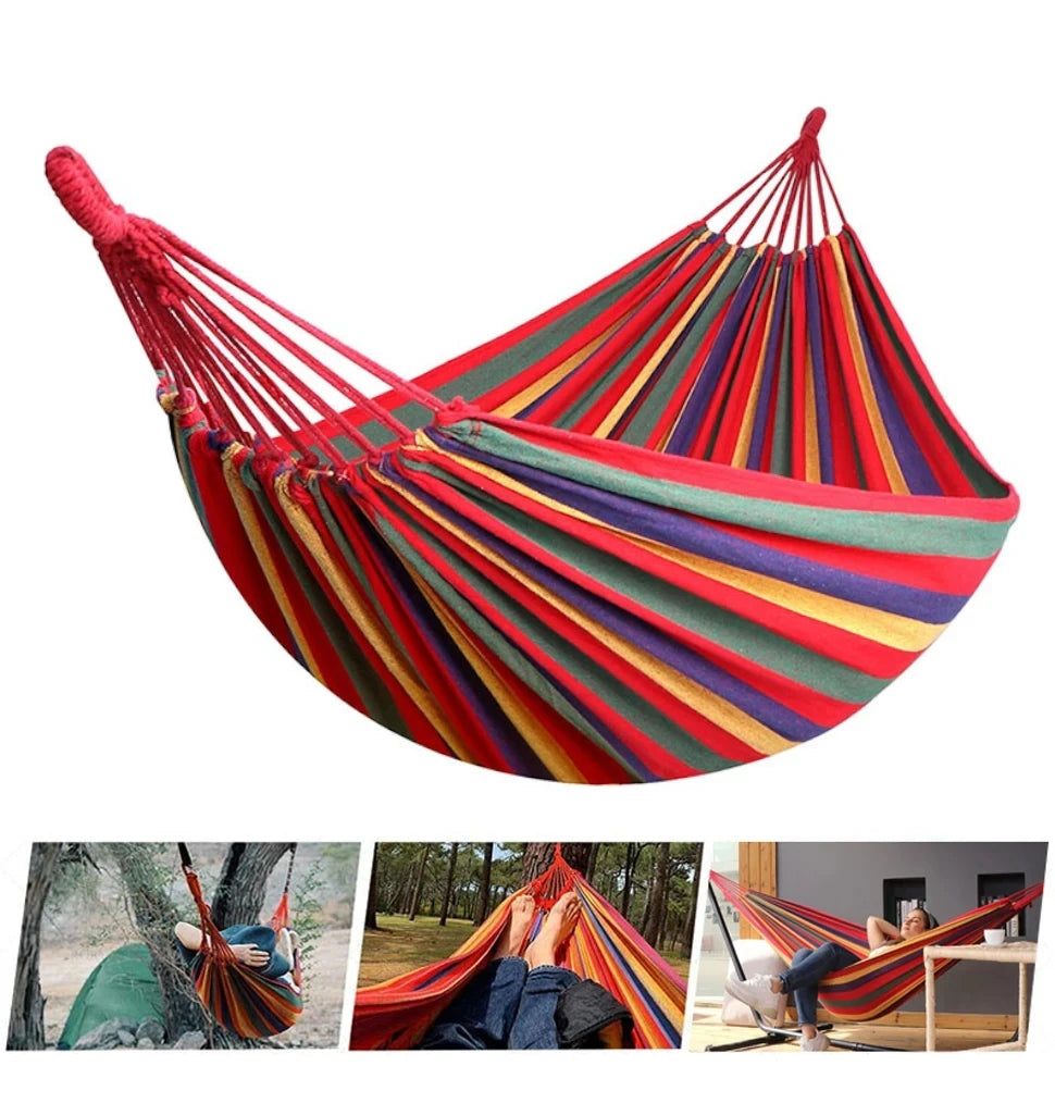 Hamaca de lona para exteriores, hamaca columpio para acampar con cuerdas de árbol, soporte de carga hasta perfecto para jardín, Patio trasero, 1 ud.
