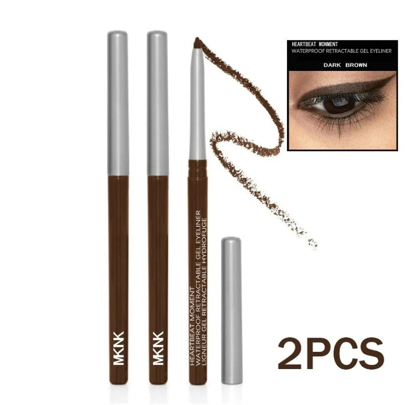 Lápiz Delineador de ojos negro resistente al agua, a prueba de manchas, de larga duración, crema marrón oscuro, delineador de ojos en Gel, maquillaje de ojos para principiantes, 1-3 unidades