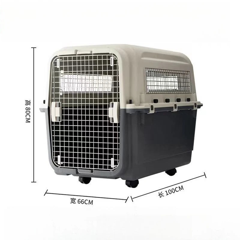Caja de transporte de plástico para perros aprobada por IATA 3XL, jaula para mascotas con perrera, cajas de viaje para envío de aerolínea
