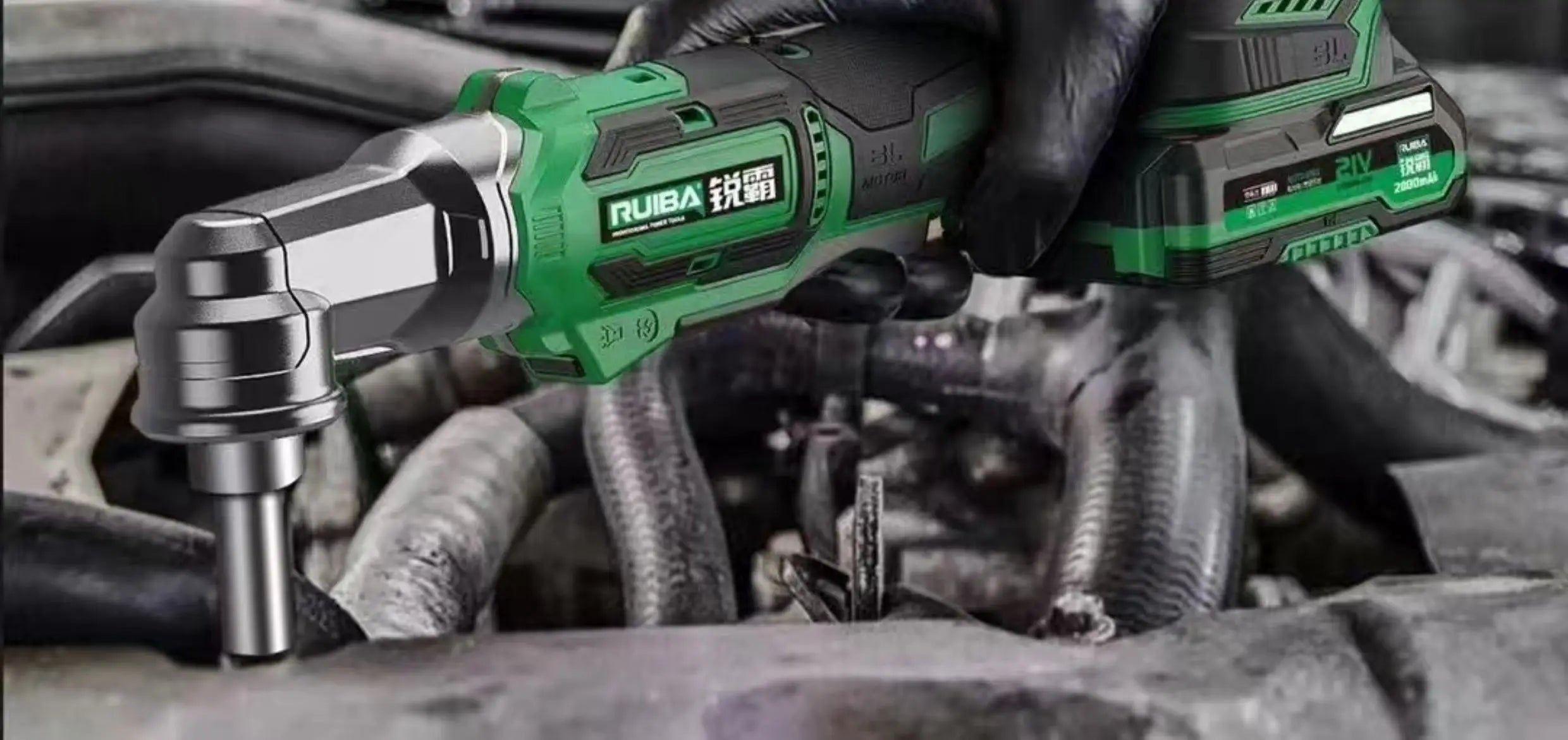RUIBA-llave eléctrica inalámbrica sin escobillas, 3/8 pulgadas, 100NM, para batería Makita de 21V, destornillador, herramientas eléctricas, RB-JL100L