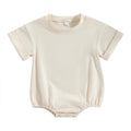 Pelele para bebé recién nacido, ropa de cuello redondo, monos sueltos informales sólidos, Pelele de algodón para niño pequeño