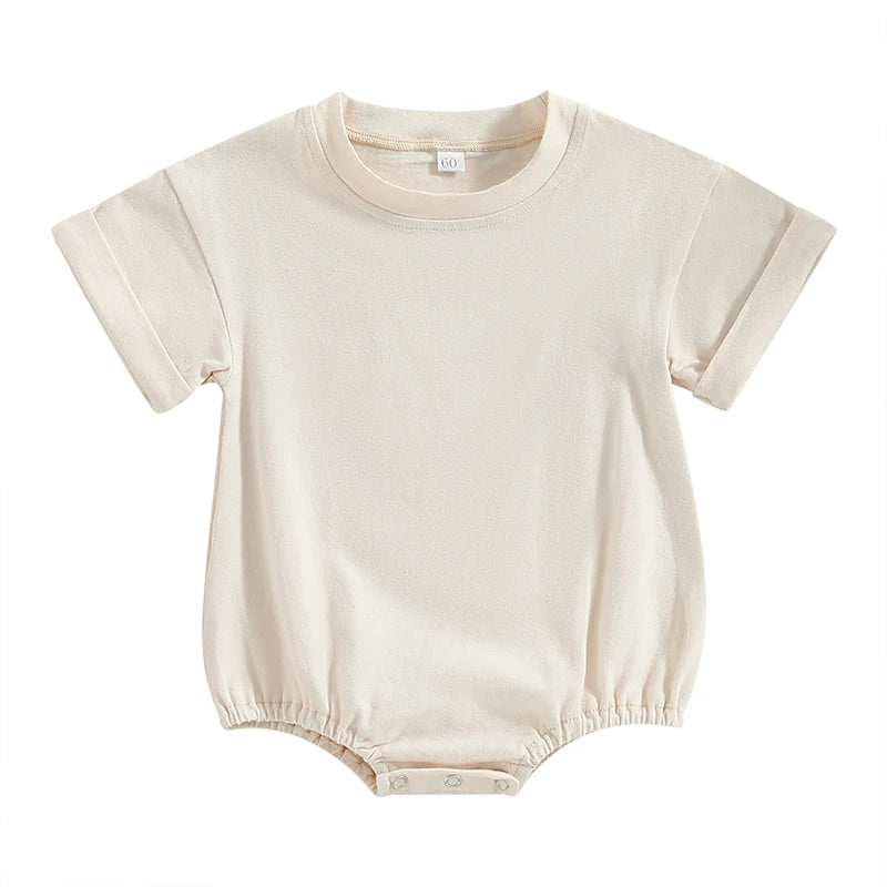 Pelele para bebé recién nacido, ropa de cuello redondo, monos sueltos informales sólidos, Pelele de algodón para niño pequeño