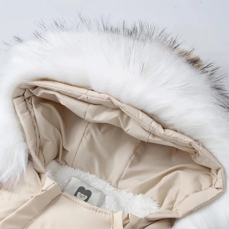 Ircomll, ropa de bebé de alta calidad, monos para niños, invierno con capucha y piel, pelele cálido para niños, mono, ropa para niños pequeños