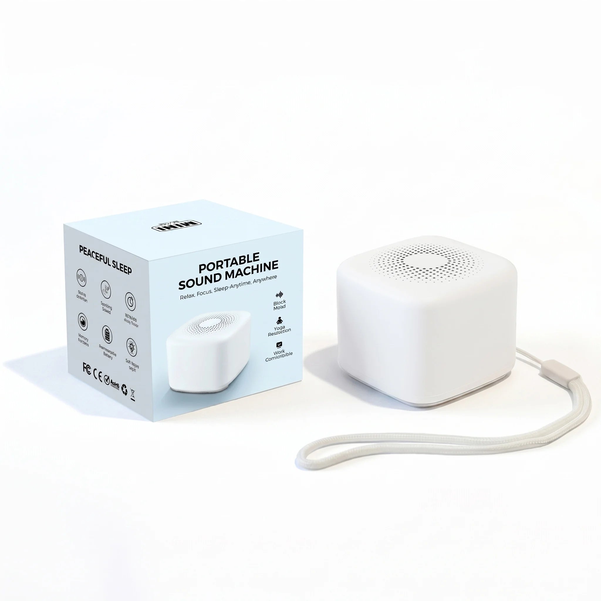 Máquina Portátil de Ruido Blanco para Bebés, Ayuda para Dormir y Calmante con 30 Sonidos Relajantes, Luz Nocturna y Temporizador, Artículos para Bebés, Regalo para Recién Nacidos