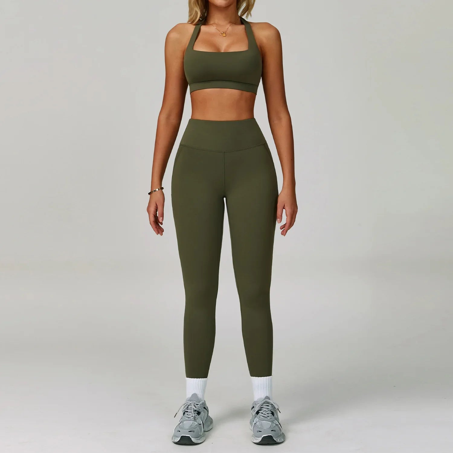 Conjuntos de 2 uds de chándal para mujer, ropa deportiva, conjuntos de Yoga, ropa deportiva, sujetador de entrenamiento, conjunto de mallas de cintura alta, ropa de gimnasio, trajes deportivos