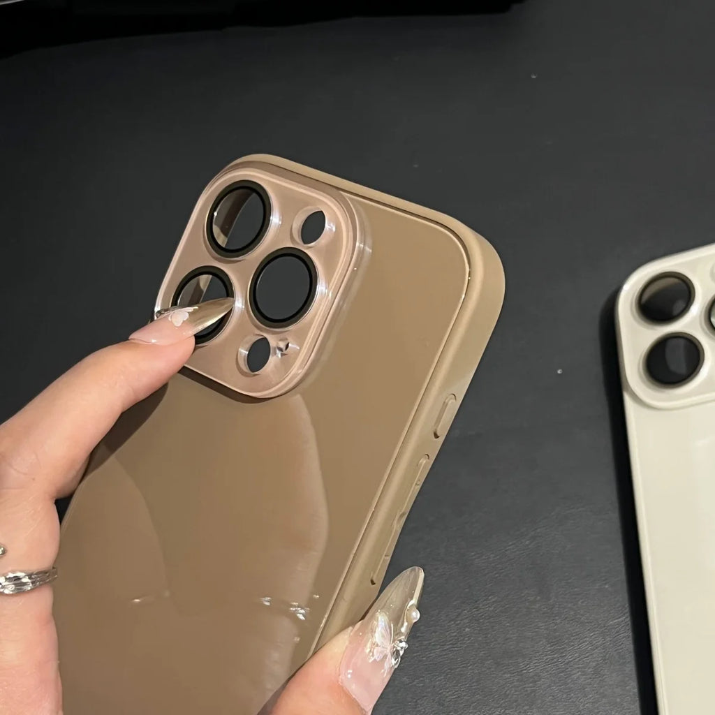Funda de teléfono todo incluido Backplane de vidrio templado de lujo para iPhone 17 16 15 14 13 12 11 Pro Max cámara protege la cubierta sencilla