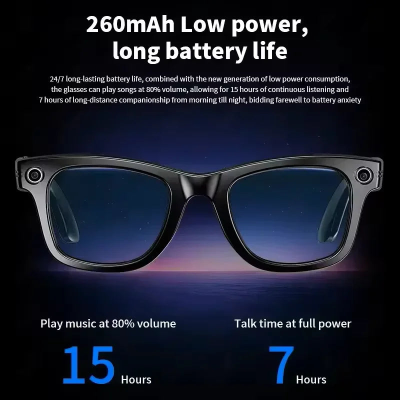 Gafas Inteligentes 2026 Nueva Versión con Cámara, Grabación de Video, Reconocimiento de Fotos por IA, Llamadas Bluetooth, Traducción de Voz, Gafas de Sol para Hombre