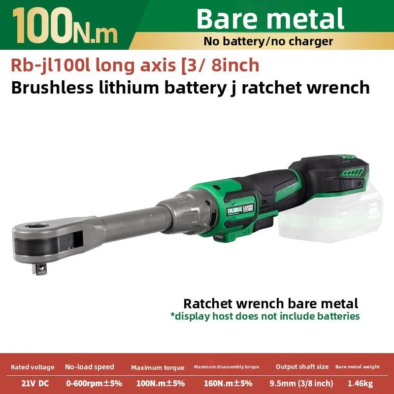 RUIBA-llave eléctrica inalámbrica sin escobillas, 3/8 pulgadas, 100NM, para batería Makita de 21V, destornillador, herramientas eléctricas, RB-JL100L