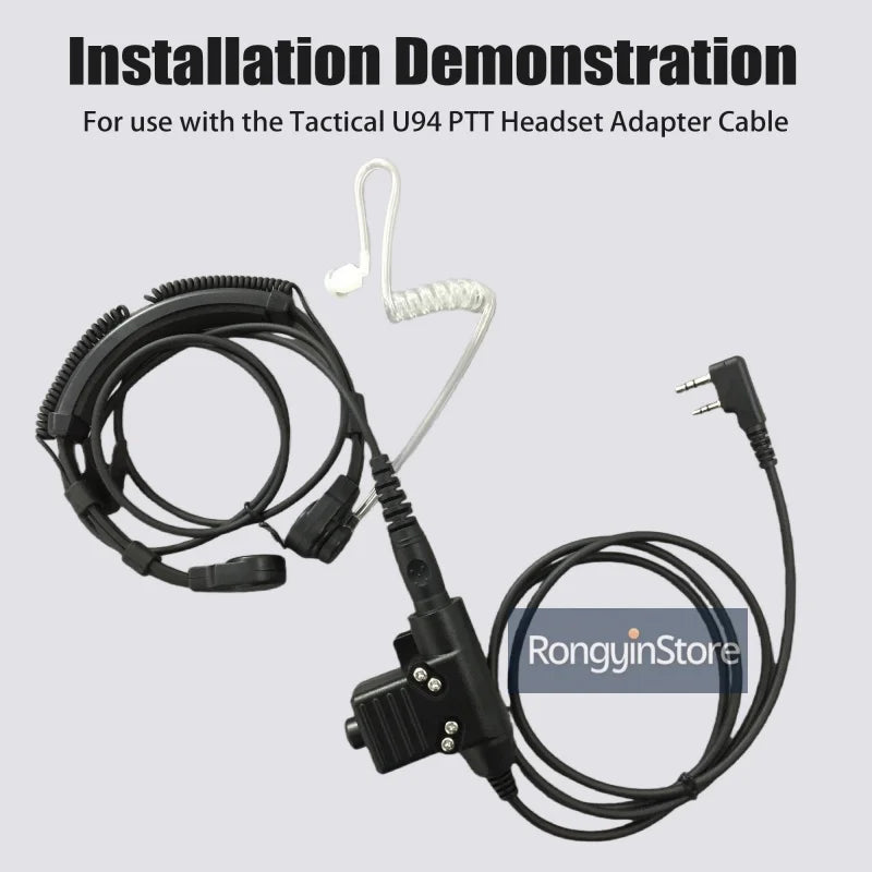 Baofeng Walkie Talkie micrófono de alta resistencia U94 PTT cuello micrófono de garganta auricular Radio Nato auriculares tácticos para Radios Kenwood HYT