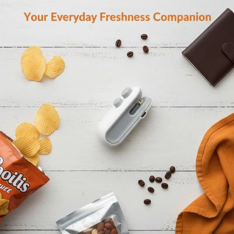 Mini Sellador de Alimentos Portátil, Recargable por USB, Sellador de Bolsas para Almacenamiento de Alimentos, Dispositivo Portátil para Mantener la Frescura