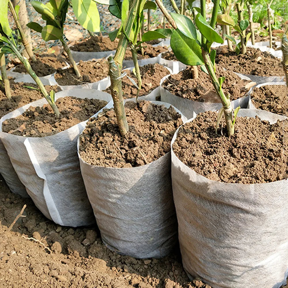 Bolsa de vivero biodegradable, bolsas de cultivo de plantas, semillas de tela no tejida para sembrar macetas para el hogar, accesorios de jardín, herramientas, 100-500 Uds.