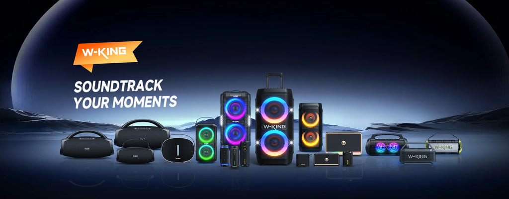 Altavoz Bluetooth W-KING X20 de 200W RMS, Gran Altavoz Portátil para Exteriores, 5 Unidades/3 Vías/Subwoofer de 7.5 Pulgadas/Aplicación Personalizada, Bajos Potentes/Entrada para Guitarra