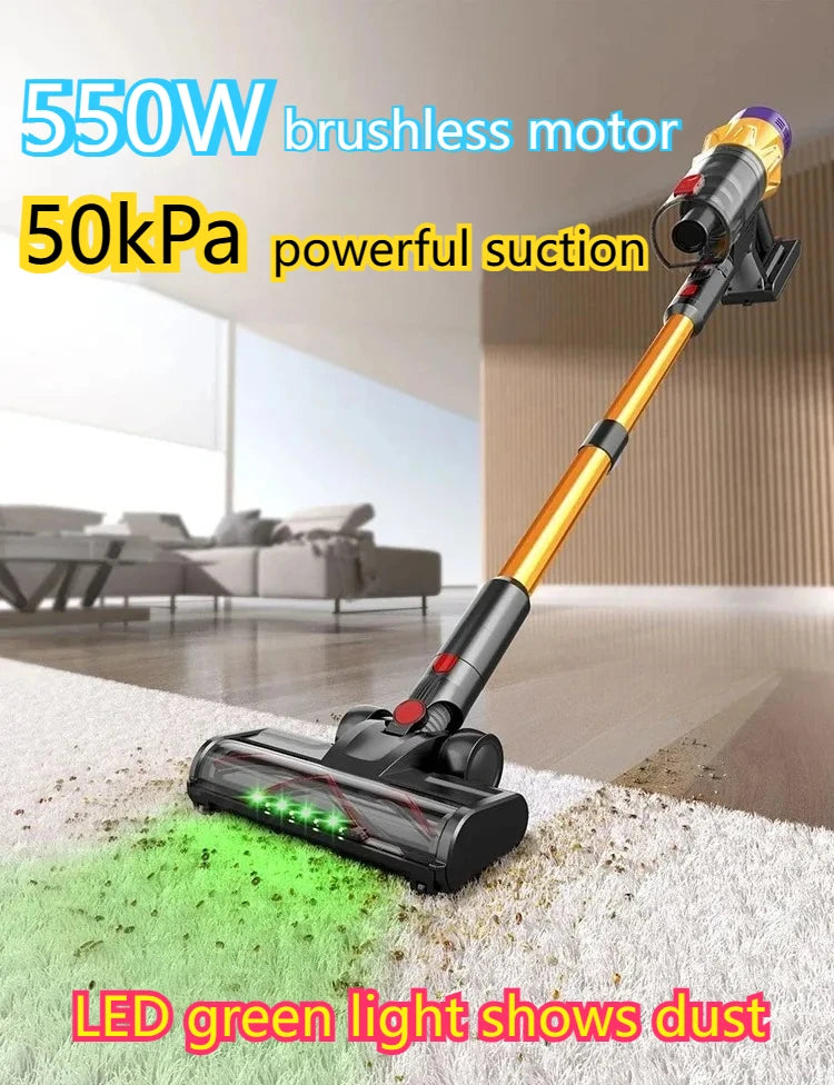 MPQU-aspiradora inalámbrica con pantalla táctil, 50kPa, 550W, batería extraíble, 3 modos de alimentación, escoba eléctrica recargable
