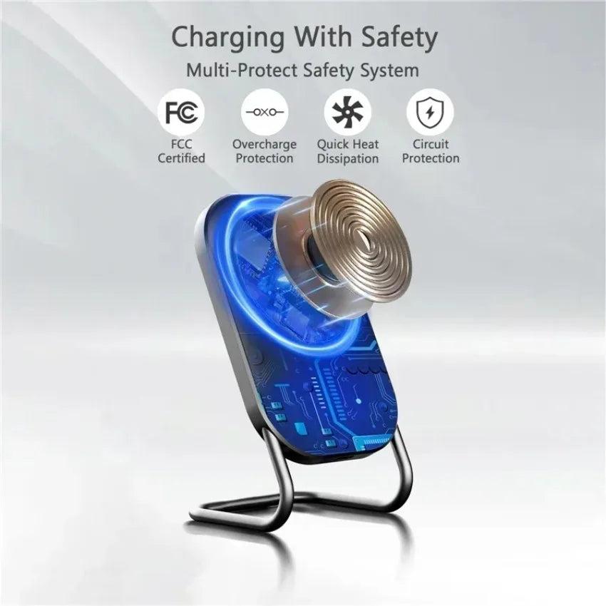 Cargador Inalámbrico Magnético, Soporte de Escritorio Ajustable y Desmontable, Estación de Carga Rápida Compatible con iPhone 17, 16, 15, 14, 13 Series