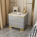 Mesita de Noche con Cajones, Mesa Auxiliar para Cama, Gabinete Blanco, Mesitas de Noche con Almacenamiento, Mueble Criado Mudo