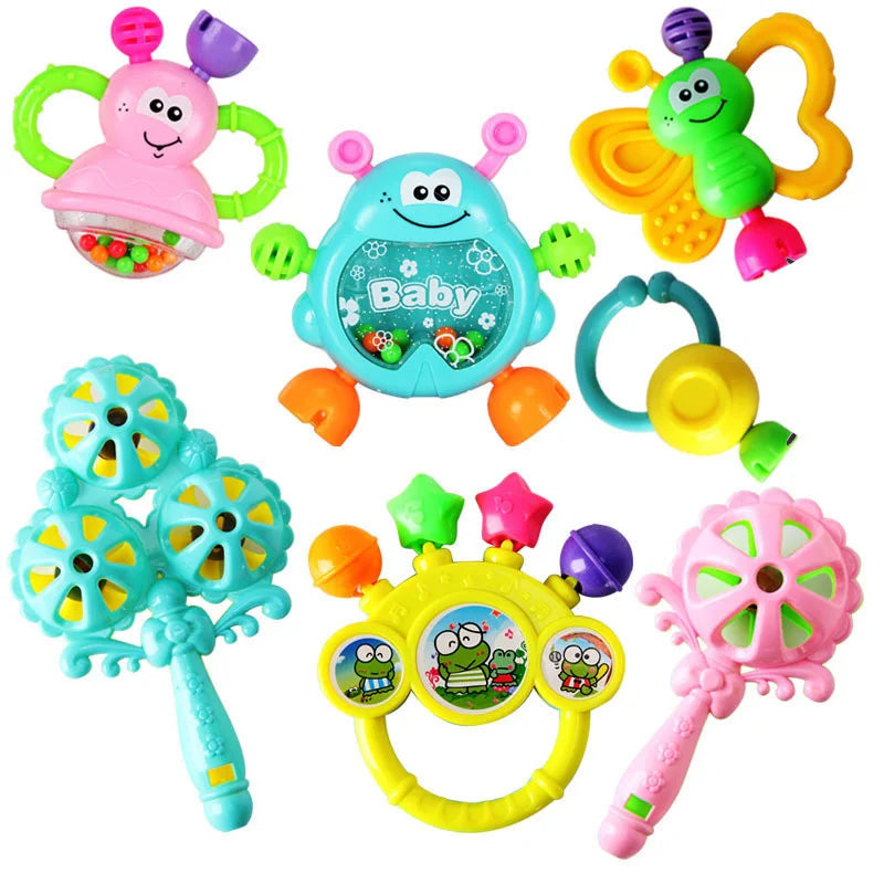 Sonajeros de juguete para bebés, juguetes para la dentición, campana de mano para niños, juegos ABS de desarrollo para niños, juguetes para bebés recién nacidos de 0 a 12 meses